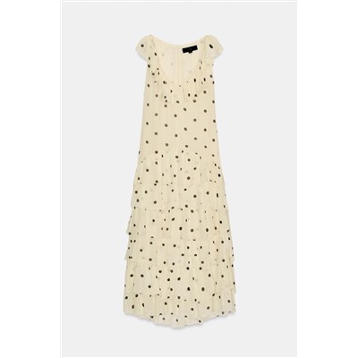 ASYMMETRIC POLKA DOT DRESS