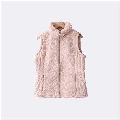 Женский  жилет с плюшевым воротником