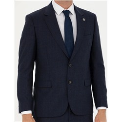 %100 Yün Lacivert Slim Fit Takım Elbise