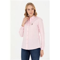 Kadın Pembe Uzun Kollu Basic Gömlek