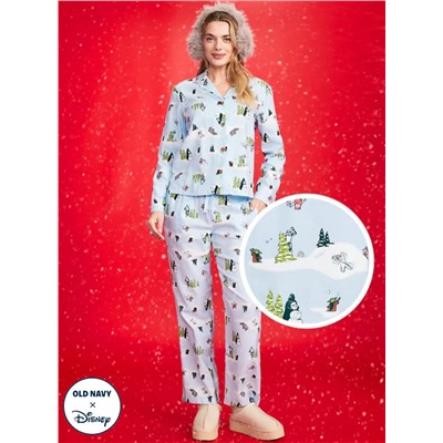 Old Navy x Disney Mickey Mouse & Friends Printed Flannel Pajama Set for Women