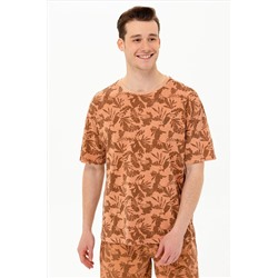 Erkek Pudra Comfort Bisiklet Yaka Tişört