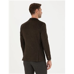 Kahverengi Ekstra Slim Fit Spor Ceket