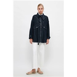 TRENDYOL MODEST Indigo Ceket Yaka Ceket TCTSS21CE0416