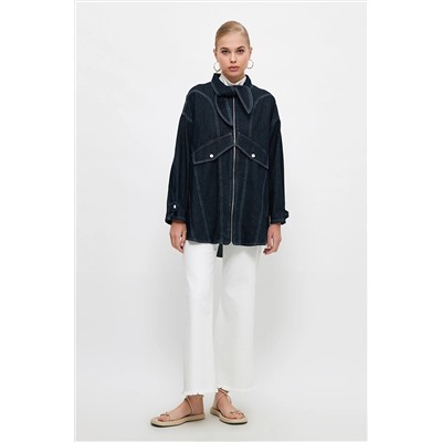 TRENDYOL MODEST Indigo Ceket Yaka Ceket TCTSS21CE0416