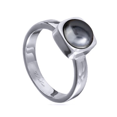 Кольцо Теннис (Майорка темно-серая 8мм; покрытие родий), Есть комплект