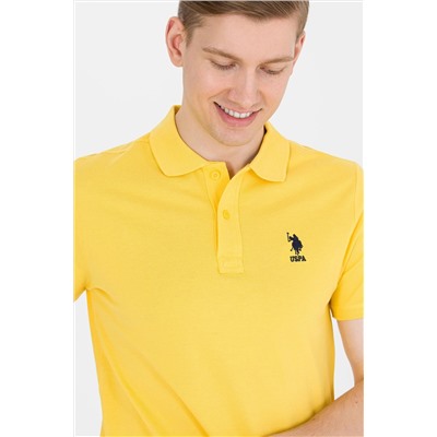 Erkek Koyu Sarı Basic Polo Yaka Tişört