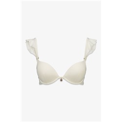 Top bikini push up aro volante blanco