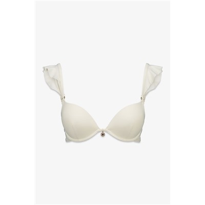 Top bikini push up aro volante blanco