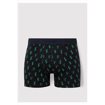 Mavi Kaktüs Baskılı Lacivert Boxer 0910045-32184