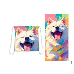 Складное пляжное полотенце «два в одном» с принтом