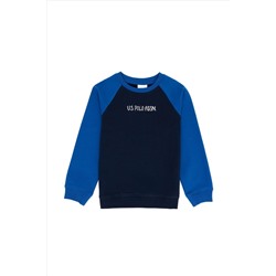 Çocuk Lacivert Bisiklet Yaka Sweatshirt