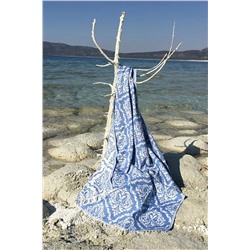 Denizli Concept Mavi Barok Desenli Peştamal - 90x170 Cm - %100 Pamuk - Plaj Kullanımına Uygun