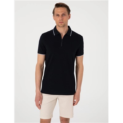 Lacivert Slim Fit Polo Yaka Tişört