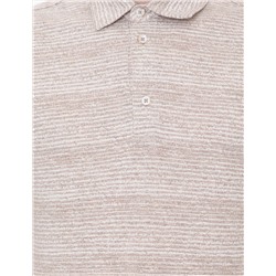 Bej Dokulu Slim Fit Polo Yaka Tişört