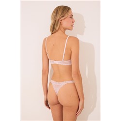 Tanga encaje cintura "V" rosa