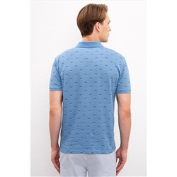 Erkek İndigo Polo Yaka Tişört