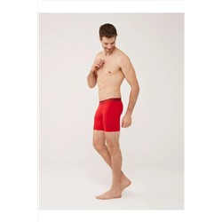 U.S. Polo Assn. Erkek Kırmızı - Gri Melanj - Lacivert 3 Lü Uzun Paçalı Boxer