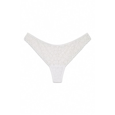 Tanga encaje floral blanco