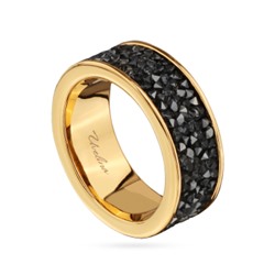 Кольцо Галактика (кристаллы SW темно-серые; покрытие золото), Есть комплект