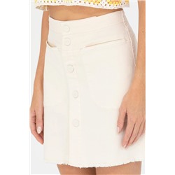 Kadın Krem Dokuma Etek