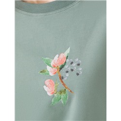 Лонгслив с принтом из премиального хлопка с эластаном