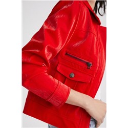 Chaqueta PU bolsillos