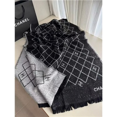 Зимняя теплая и мягкая флисовая широкая шаль/шарф с ромбовидным узором CHANE*L