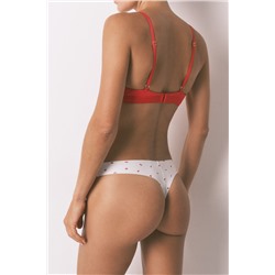 Tanga blanca clean cut estampado corazones