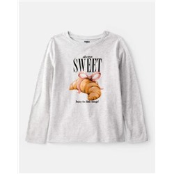Girls Always Sweet Long-Sleeve Graphic Tee - Grey