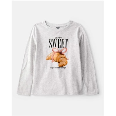 Girls Always Sweet Long-Sleeve Graphic Tee - Grey