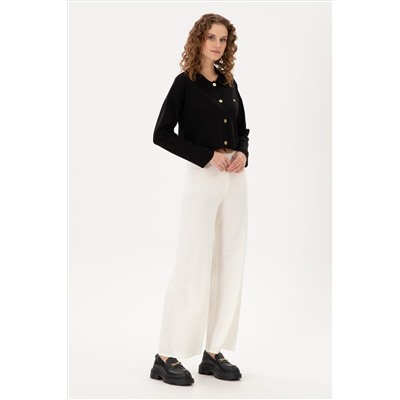 Kadın Kum Loose Fit Triko Pantolon
