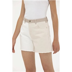 Kadın Krem Jean Şort