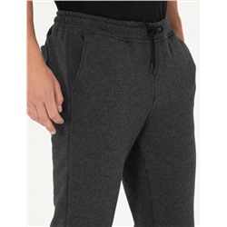 Antrasit Melanj Slim Fit Eşofman Altı