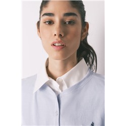 Camiseta manga larga 100% algodón azul