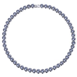 Колье Теннис (кристаллы SW светлый сапфир 6мм; покрытие родий) 44-49см, Есть комплект