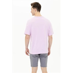 Erkek Manolya Oversize Bisiklet Yaka Tişört