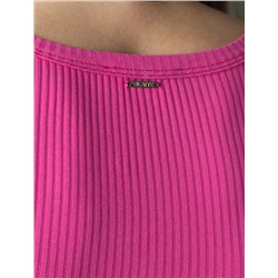 Топ из трикотажа в широкий рубчик