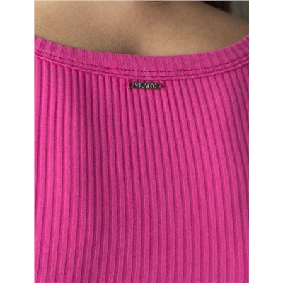 Топ из трикотажа в широкий рубчик