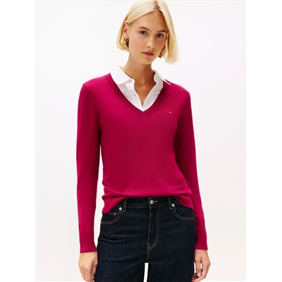 Viscose-Blend V-Neck Sweater