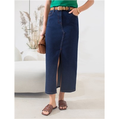 Джинсовая юбка из плотной эластичной джинсы 13OZ.