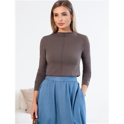 Джемпер с цельнокроеным воротом из премиального хлопка