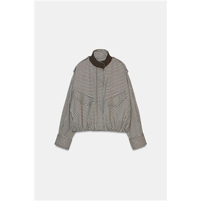 ZW COLLECTION CHECK BOMBER JACKET