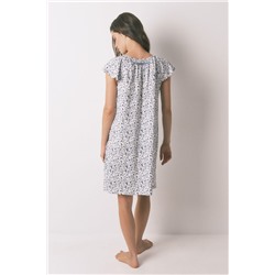 Camisón corto flores kaki oscuro