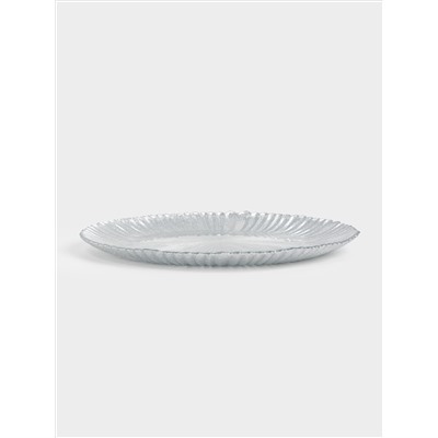 Тарелка обеденная, 28 см, стекло Р, серебристая, Avila