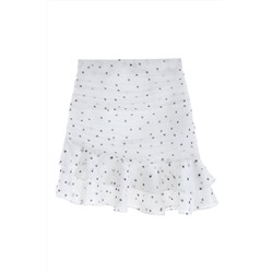 Falda avolantada Blanco y negro