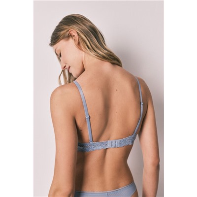 Sujetador halter relleno encaje azul INTUITIVE