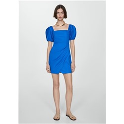 Vestido estampado manga abullonada