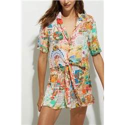 Pantalón short hawaiano lúrex