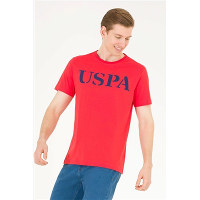 Erkek Kırmızı Basic Bisiklet Yaka Tişört